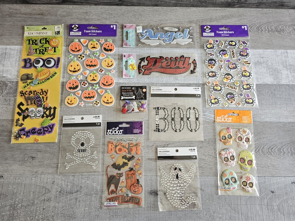 Sticker Lot - Halloween October Ghosts Scrapbooking 3D Stickers Jolee's RARE #3